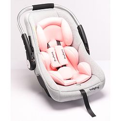Babyhug Onyx Elite Car Seat cum Carry Cot with Rocking Base and aluminium handle - Grey & Green
