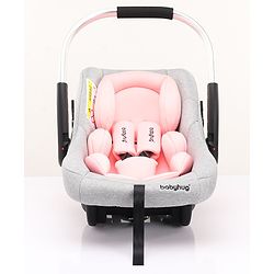 Babyhug Onyx Elite Car Seat cum Carry Cot with Rocking Base and aluminium handle - Grey & Green