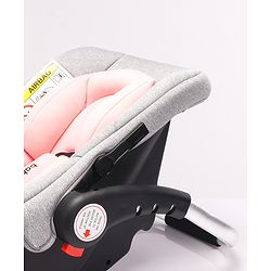 Babyhug Onyx Elite Car Seat cum Carry Cot with Rocking Base and aluminium handle - Grey & Green
