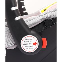 Babyhug Onyx Elite Car Seat cum Carry Cot with Rocking Base and aluminium handle - Grey & Green