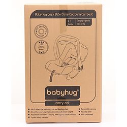 Babyhug Onyx Elite Car Seat cum Carry Cot with Rocking Base and aluminium handle - Grey & Green