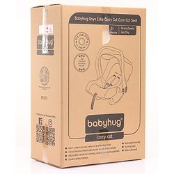 Babyhug Onyx Elite Car Seat cum Carry Cot with Rocking Base and aluminium handle - Grey & Green