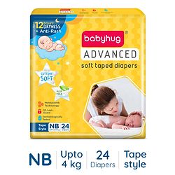 Babyhug Advanced Tape Style Diapers New Born Size - 10 Pieces