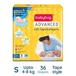 Babyhug Advanced Tape Style Diapers New Born Size - 10 Pieces