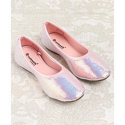 Cute Walk by Babyhug Slip On Mojaris with Sequins Detailing - Pink