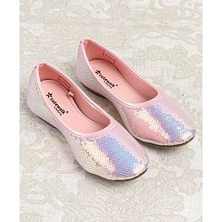 Cute Walk by Babyhug Slip On Mojaris with Sequins Detailing - Pink