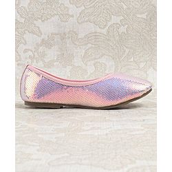 Cute Walk by Babyhug Slip On Mojaris with Sequins Detailing - Pink