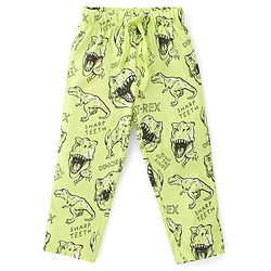 Babyhug Cotton Knit Full Sleeves Dino Printed Night Suit - Green
