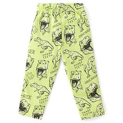Babyhug Cotton Knit Full Sleeves Dino Printed Night Suit - Green