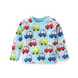 Babyhug Cotton Single Jersey Knit Full Sleeves Night Suit Car Print - Blue