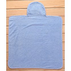 Babyhug Woven Terry Hooded Towel L 76.2 x B 76.2 cm - Blue