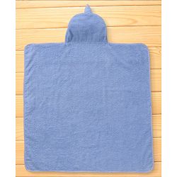 Babyhug Terry Woven Hooded Towel with Monster Design 76.2x76.2 cm - Blue