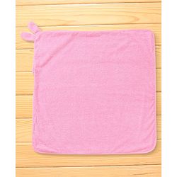 Babyhug Terry Woven Hooded Towel With Bunny Design L 80 x B 80 cm-Pink