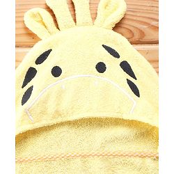Babyhug  Woven Terry Hooded Towel with Applique L 76.2 x B 76.2 cm - Yellow