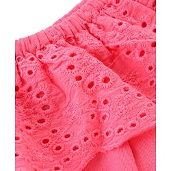 Babyhug Cotton Knit Sleeveless Top with Schifilli Detailing - Pink
