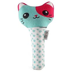 Babyhug Kitty Face Rattle Soft Toy with Squeeze Handle - Multicolor