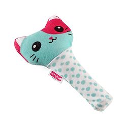 Babyhug Kitty Face Rattle Soft Toy with Squeeze Handle - Multicolor