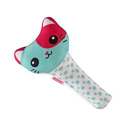 Babyhug Kitty Face Rattle Soft Toy with Squeeze Handle - Multicolor