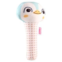 Babyhug Kitty Face Rattle Soft Toy with Squeeze Handle - Multicolor