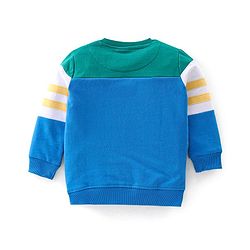 Babyhug 100% Cotton Full Sleeves T-Shirt & Lounge Pants With Text Embroidery - Green & Blue