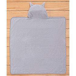 Babyhug Terry Woven Hooded Towel & Wrapper L 76 x B 76 cm Raccoon Print - Grey