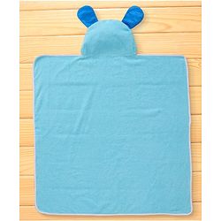 Babyhug Terry Woven Hooded Towel with Puppy Design 76.2x76.2 cm - Blue