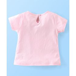 Babyhug Cotton Knit Half Sleeves Text Print T-Shirt - Pink