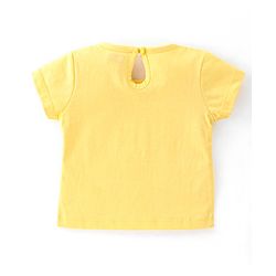 Babyhug 100% Cotton Knit Half Sleeves T-Shirt with Text Graphics - Mustard