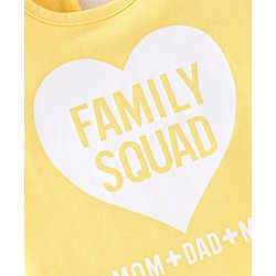 Babyhug 100% Cotton Knit Half Sleeves T-Shirt with Text Graphics - Mustard