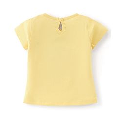 Babyhug 100% Cotton Half Sleeves T-Shirt With Kitty Graphics- Yellow