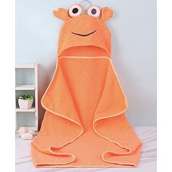 Babyhug Terry Woven Hooded Towel with Froggy Design 76.2x76.2 cm - Orange