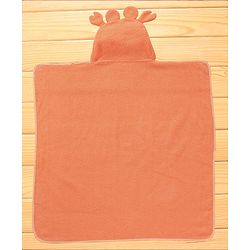 Babyhug Terry Woven Hooded Towel with Froggy Design 76.2x76.2 cm - Orange