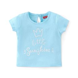 Babyhug 100% Cotton Half Sleeves T-Shirt Text Print - Blue