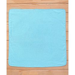 Babyhug Terry Woven Hooded Towel & Wrappers Owl Patch  L 76 x B 76 cm - Aqua Blue