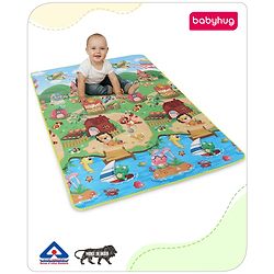 Babyhug Cow & Lion Printed Play Mat  - Green