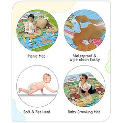 Babyhug Cow & Lion Printed Play Mat  - Green