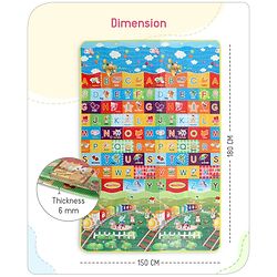 Babyhug Cow & Lion Printed Play Mat  - Green