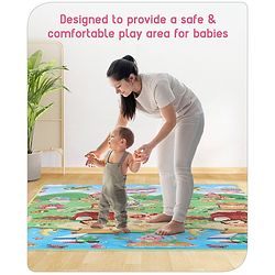 Babyhug Cow & Lion Printed Play Mat  - Green