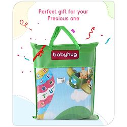 Babyhug Cow & Lion Printed Play Mat  - Green