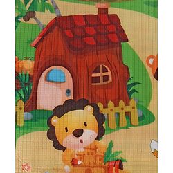 Babyhug Cow & Lion Printed Play Mat  - Green
