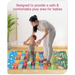 Babyhug Cow & Lion Printed Play Mat  - Green