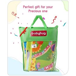 Babyhug Cow & Lion Printed Play Mat  - Green