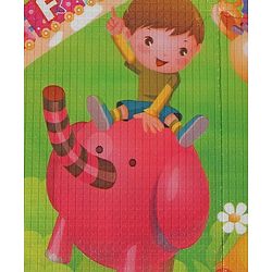 Babyhug Cow & Lion Printed Play Mat  - Green