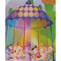 Babyhug Cow & Lion Printed Play Mat  - Green
