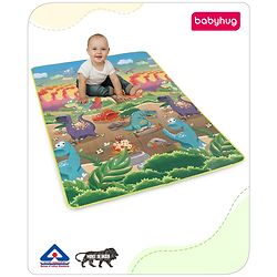 Babyhug Dinosaurs Printed Play Mat  - Yellow & Blue