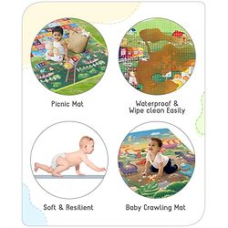 Babyhug Dinosaurs Printed Play Mat  - Yellow & Blue