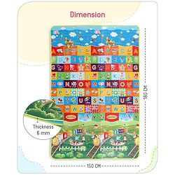 Babyhug Dinosaurs Printed Play Mat  - Yellow & Blue