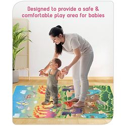 Babyhug Dinosaurs Printed Play Mat  - Yellow & Blue