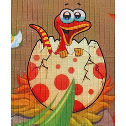 Babyhug Dinosaurs Printed Play Mat  - Yellow & Blue
