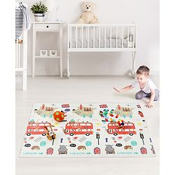 Babyhug XPE Waterproof Folding Mat With Bear Print - Orange